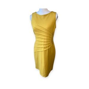 Ivanka Trump Mustard Yellow Sunburst Sheath Dress Size 14​